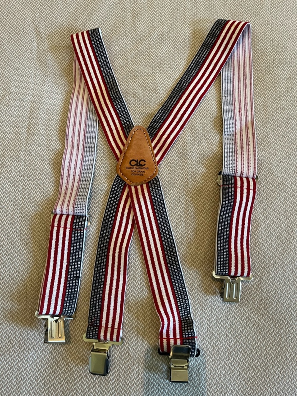 Custom Leather Craft Men's Patriotic Suspenders